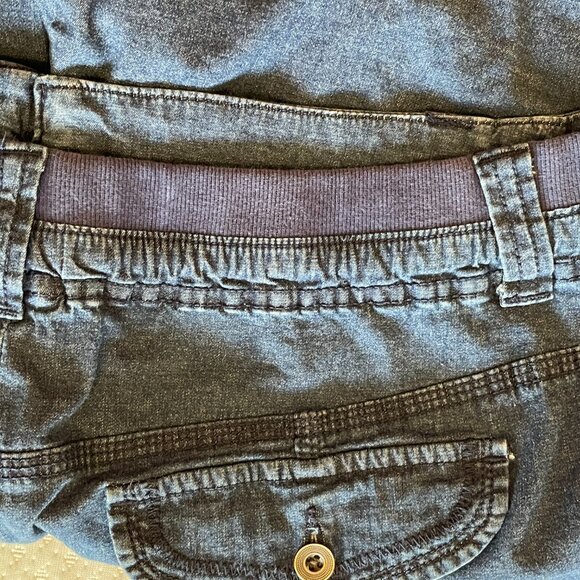 Lightweight Denim Cargo Shorts Elastic Back Waist Size 16 - Picture 6 of 6